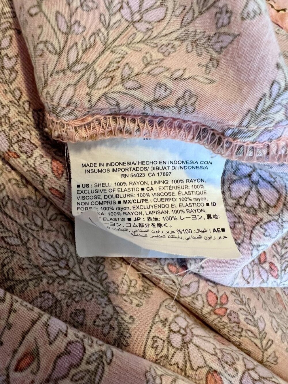 Old Navy Peach Paisley Cami Fit & Flare Sundress Adjustable Straps - Size Med - Picture 8 of 8